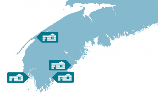 Map of new public housing in Western Nova Scotia