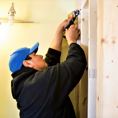 Contractor doing work on public housing unit